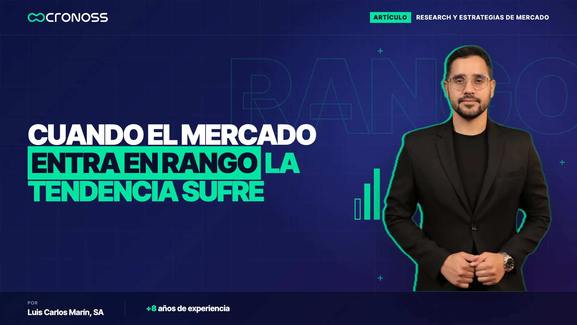 Portada con el titular sobre cómo cambia el trading cuando el mercado entra en rango, con Luis Carlos Marín a la derecha.